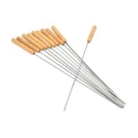 Skewers, chromed steel, wooden handle, set of 10, 41 cm, Perfect Home