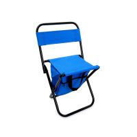 Mini sedia da campeggio pieghevole, con borsa, blu, max 80 kg, 20x25x47cm