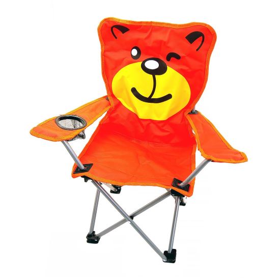 Sedia pieghevole da giardino, campeggio, pesca, per bambini, modello orso, max 60 kg, 35x35x55 cm