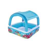 Aufblasbarer Pool für Kinder, quadratisch, mit Dach, Korallenmodell, 147 x 147 x 122 cm, Bestway