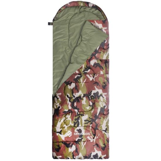 Sacco a pelo turistico 2 in 1 mimetico 210x73 cm Springos