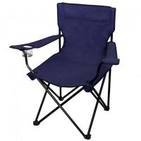 Sedia pieghevole da giardino, campeggio, pesca, blu, max 120 kg, 50x50x80 cm