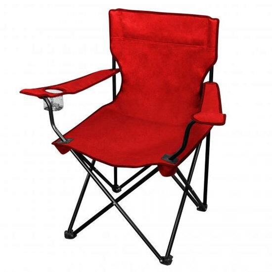 Sedia pieghevole da giardino, campeggio, pesca, rossa, max 120 kg, 50x50x80 cm
