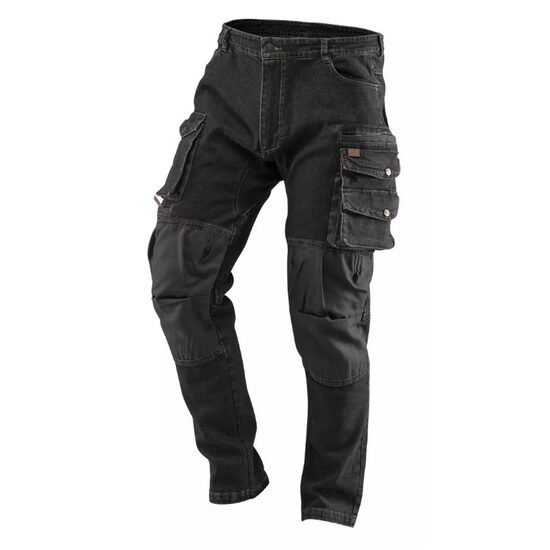 Jeans type work pants, NEO, Denim model, black, size XXL/56