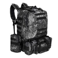 Cartella/zaino turistico, Springos, modello Survival, 4 in 1, impermeabile, 50 L, mimetico, grigio, 50x40x50 cm