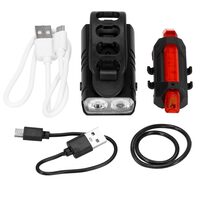 Set stop e fari per bicicletta, Springos, LED, 6/4 modalità di illuminazione, alluminio e plastica, ricarica USB, 6,5x3,5x2,5 cm