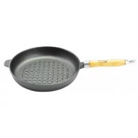  Padella in ghisa con manico in legno, 24 cm, Perfect Home