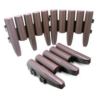 Palizzata/bordura per giardino, marrone, set da 8, 27x24 cm, 2,16 m