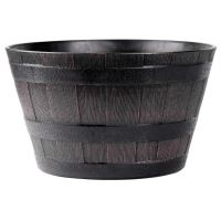  Vaso da fiori decorativo, rotondo, modello in legno, teak, 38x28 cm