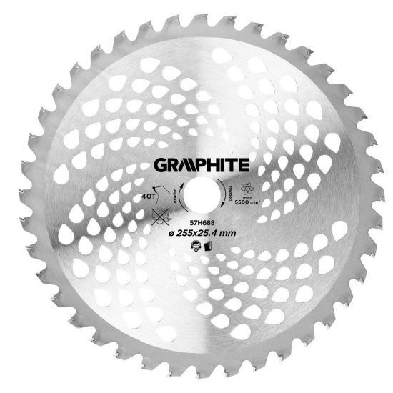 Disco circolare Vidia per motosega/decespugliatore, 255x25,4 mm, 40 denti, Grafite