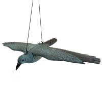 Decorazione da giardino, plastica, corvo in volo, 80x45x11 cm