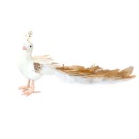 Decorazione natalizia, Pavone, dorato, 34x12x15 cm