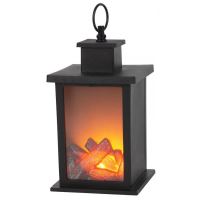 Lanterna decorativa LED SMD modello caminetto con timer 3xAA 14x14x25 cm