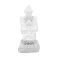 Decorazione natalizia, PE, casa glitterata, LED, 2xAA, 9,5x9,5x25,5 cm