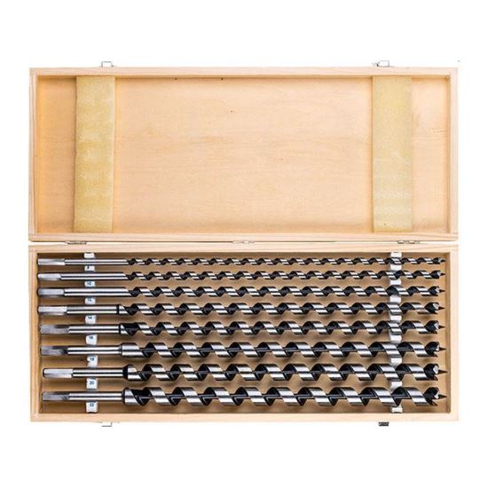 Wood drill, Lewis type, set of 8, 8-22x460 mm, Drel