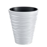 Vaso da fiori decorativo, rotondo, bianco, 34,5x38,5 cm, Sabbia