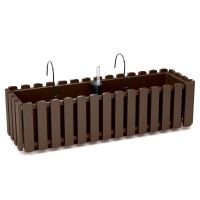 Decorative planter, metal support, irrigation system, brown, 58x18x16.2 cm, Boardee Fencycase W
