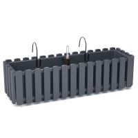 Decorative planter, metal support, irrigation system, anthracite, 58x18x16.2 cm, Boardee Fencycase W
