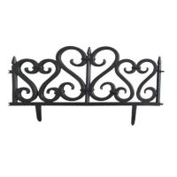 Recinzione da giardino decorativa, plastica nera, set da 4, 59,5x37 cm