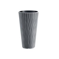Vaso da fiori decorativo, rotondo, alto, grigio, 29,7x53,1 cm, Sandy