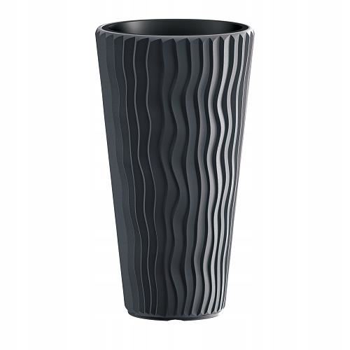 Vaso da fiori decorativo, rotondo, alto, antracite, 29,7x53,1 cm, Sandy