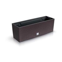 Fioriera decorativa, simil rattan, marrone, 58x18x19,5 cm, Rato Case