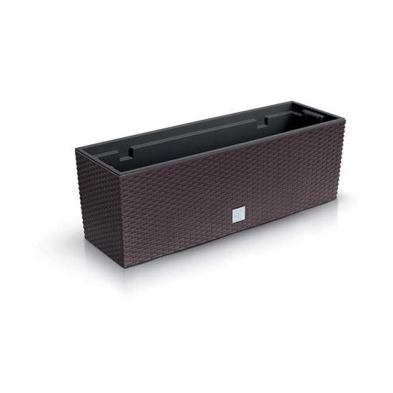 Fioriera decorativa, simil rattan, marrone, 58x18x19,5 cm, Rato Case