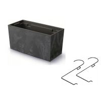 Fioriera decorativa, supporto in metallo, antracite, 39,5x18,5x19,5 cm, Urbi Case Beton Effect W