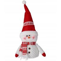 Decorazione natalizia, pupazzo di neve con sciarpa, rosso, 17x49 cm, Jumi