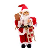 Decorazione Babbo Natale con sci e slitta, 30 cm
