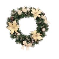 Decorazione natalizia, corona decorata, dorata, 40 cm, Chomik
