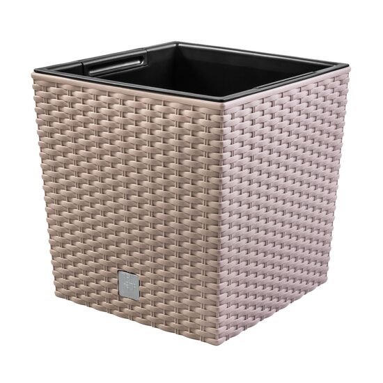 Flower pots, Prosperplast, Rato Low, square, 32 L, imitation rattan, brown, 32x32x32.5 cm