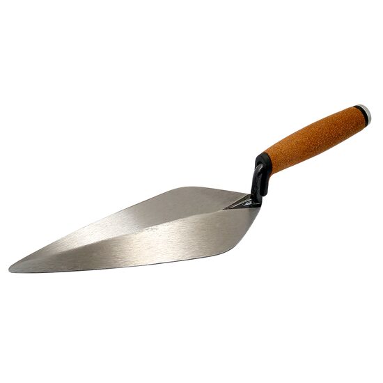 Cazzuola in acciaio inox. Olejnik, affilato, lungo, 279 mm, manico in sughero