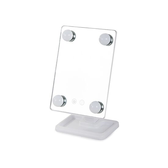 Cosmetic mirror, Verk Group, with LED, adjustable angle, 4xAA, different colors, 18.5x11x29.5 cm
