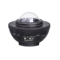 Lampada da comodino con proiettore, musicale, LED, telecomando, bluetooth, ricarica USB, nera, 17x13 cm, Isotrade