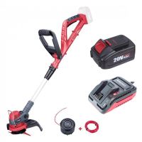 Motosega, decespugliatore, per falciare l'erba, elettrico, con batteria da 4 Ah, caricabatterie agli ioni di litio da 20 V, manico telescopico, 24 cm, Warcraft