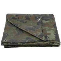 Telo impermeabile con anelli, 2,9x4,9 m, PE, 80 g/m2, mimetico, 15 m2