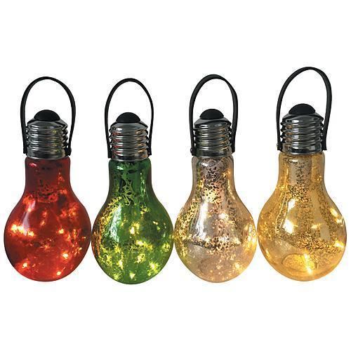 Lampada da giardino, tipo a lampadina, LED, set da 24 pezzi, 1xAA, 9x18 cm, Stella