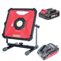 Proiettore da lavoro, LED COB, 20V Li-Ion, con batteria 2 Ah, caricabatterie, 30W, 1800 lm, Worcraft