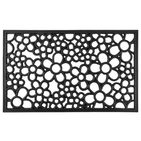 Zerbino d'ingresso, in gomma, 45x75 cm, motivo floreale