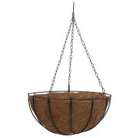 Vaso decorativo con catena, rotondo, cocco, 35x35x17 cm