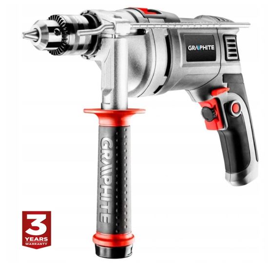 Drilling machine, screw (drill), with percussion, 720 W, chuck 0-13 mm, Graphite