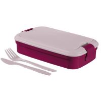 Scatola per alimenti/casseruola, plastica, ermetica, con posate, viola, 1,3 L, 23x13x7 cm, Curver