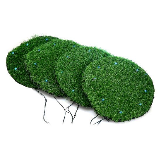 Lampada solare per giardino, 4 piatti erba, 4x 8 LED, AA, 24 cm