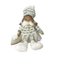 Decorazione natalizia, ragazza, bianco-grigio, 22 cm