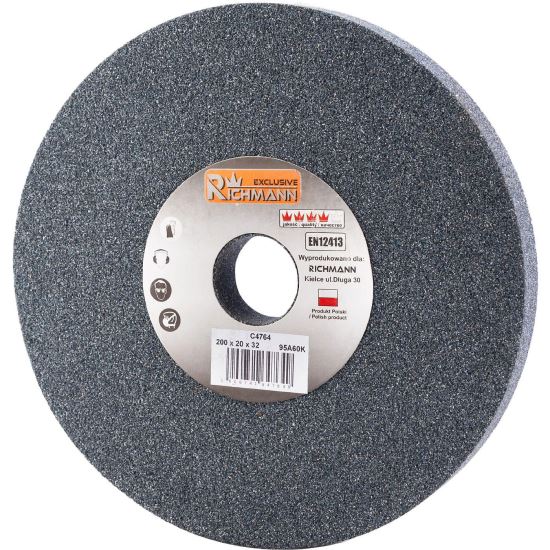 Bankslijpsteen, grijs, korrel 60K, 200x20x32 mm, Richmann Exclusive