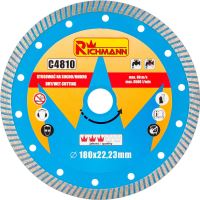 Turbo-Diamantscheibe, Beton, Nass- und Trockenschnitt, 180 mm/22,23 mm, Richmann