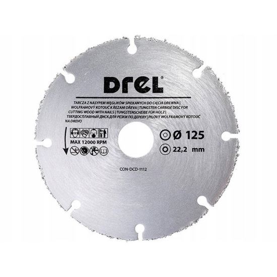 Disco diamantato segmentato, legno, taglio a secco, 125 mm/22,2 mm, Drel