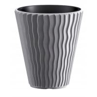  Vaso da fiori decorativo, rotondo, grigio, 29,7x33 cm, Sandy