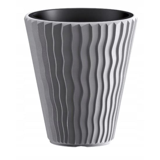  Vaso da fiori decorativo, rotondo, grigio, 29,7x33 cm, Sandy